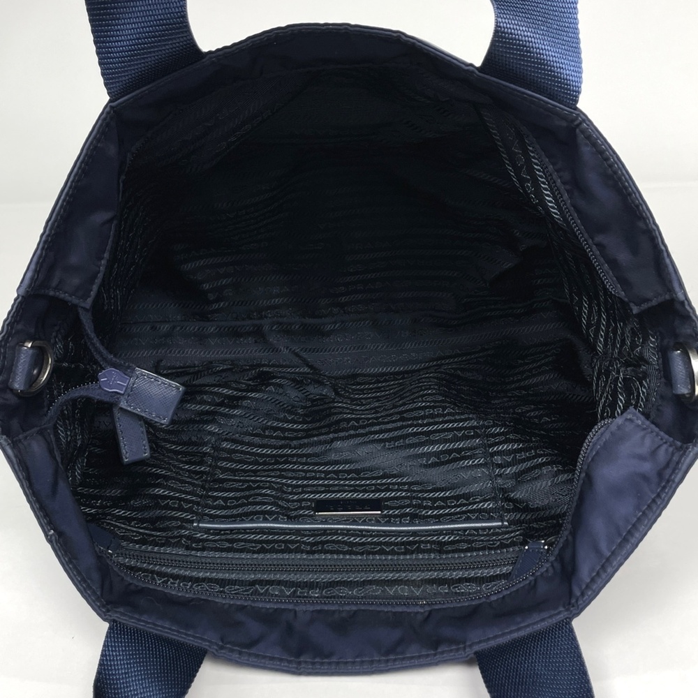 Prada PRADA Tote Bag, Logo Plate, 2-Way, Nylon, Navy, BN2387, Women's - Picture 8 of 9